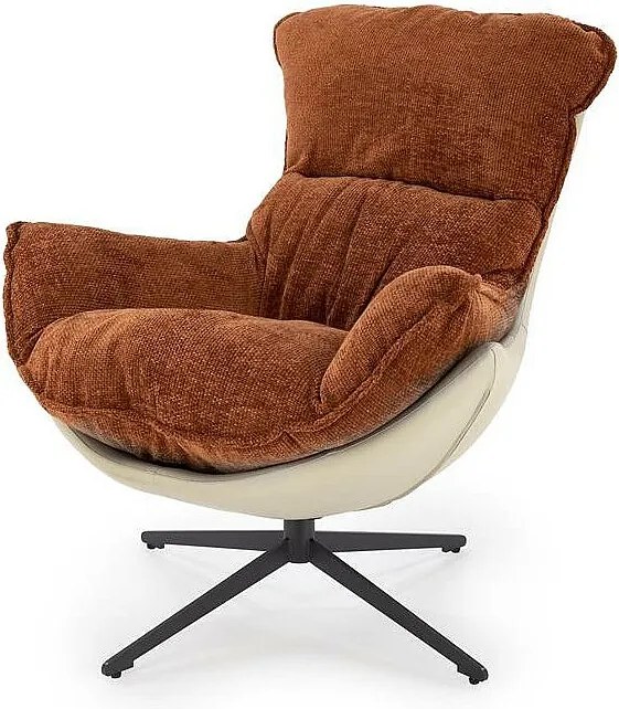 Fotel obrotowy LOBSTER cynamonowy/beżowy