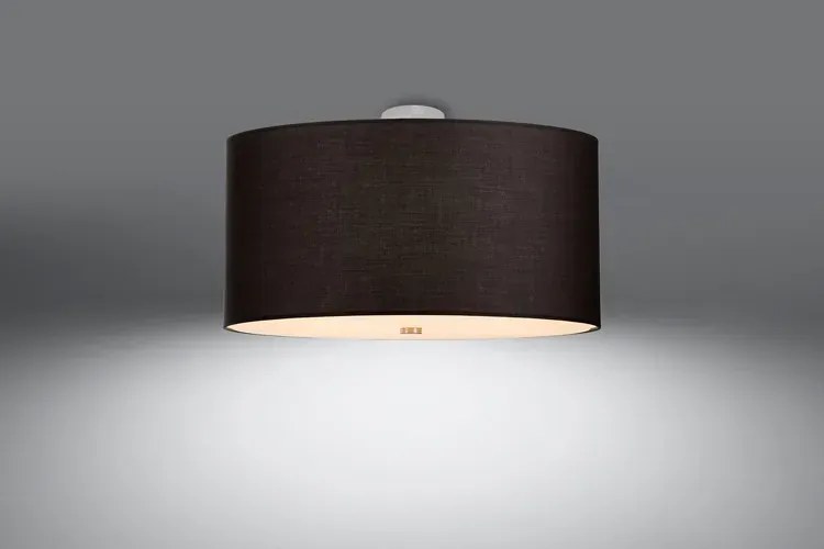 Czarny okrągły nowoczesny plafon 50 cm - EX665-Olafi