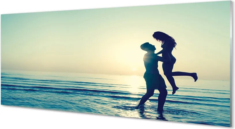 Panel szklany do Kuchni Ludzie nad Brzegiem Morza