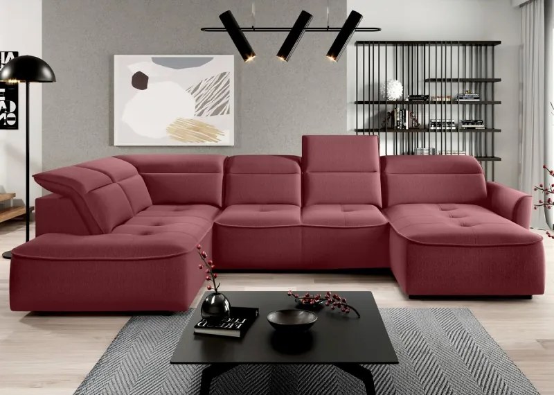 Narożnik MURILLO XL z elektryczną regulacją siedziska Lewostronny w tkaninie VOUGE 07 WERSAL