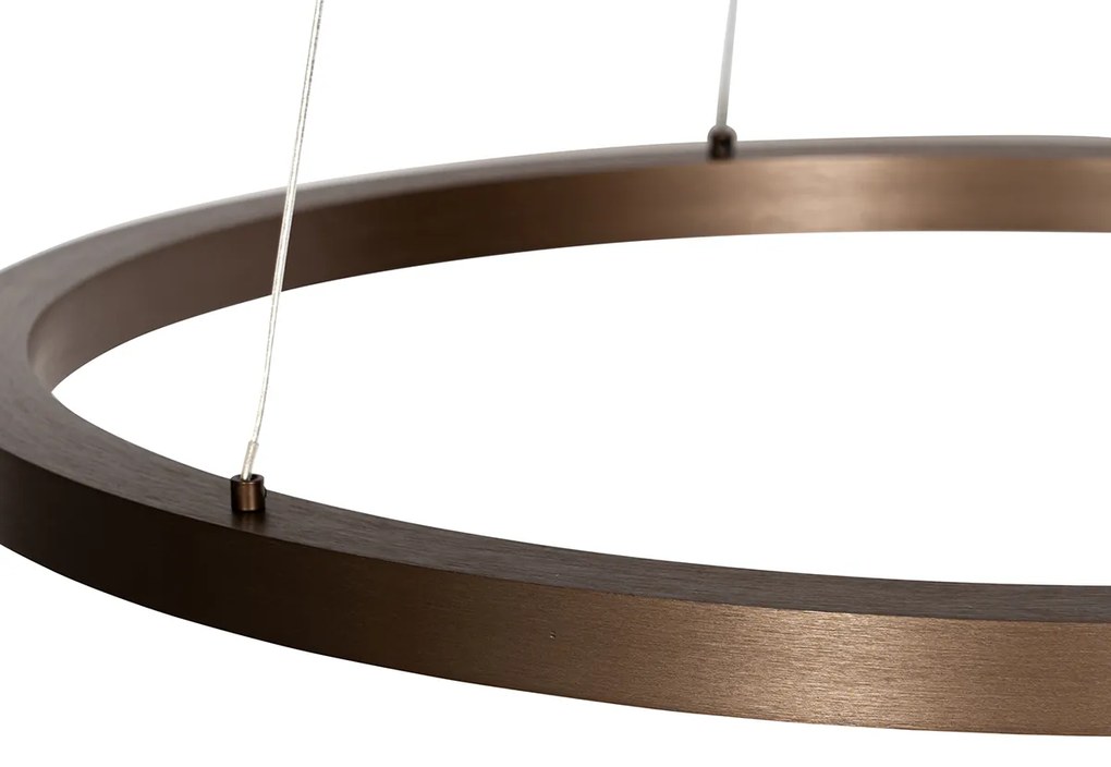 Lampa wisząca brązowa 60 cm w tym LED 3-stopniowy ściemniacz - GirelloDesignerski Oswietlenie wewnetrzne