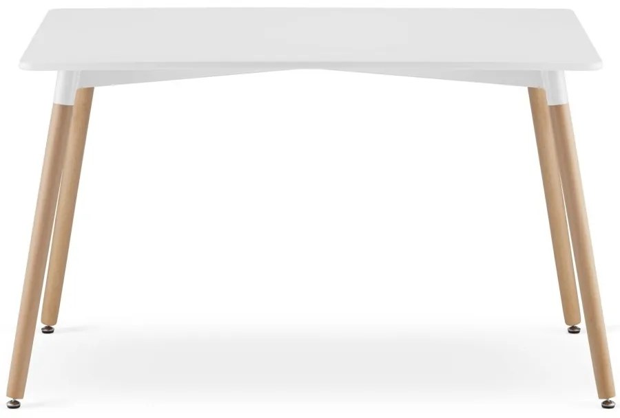 Zestaw jadalniany 1 + 4, biały stół jadalny ADRIA 120x80 cm + kremowe aksamitne krzesło LAVA