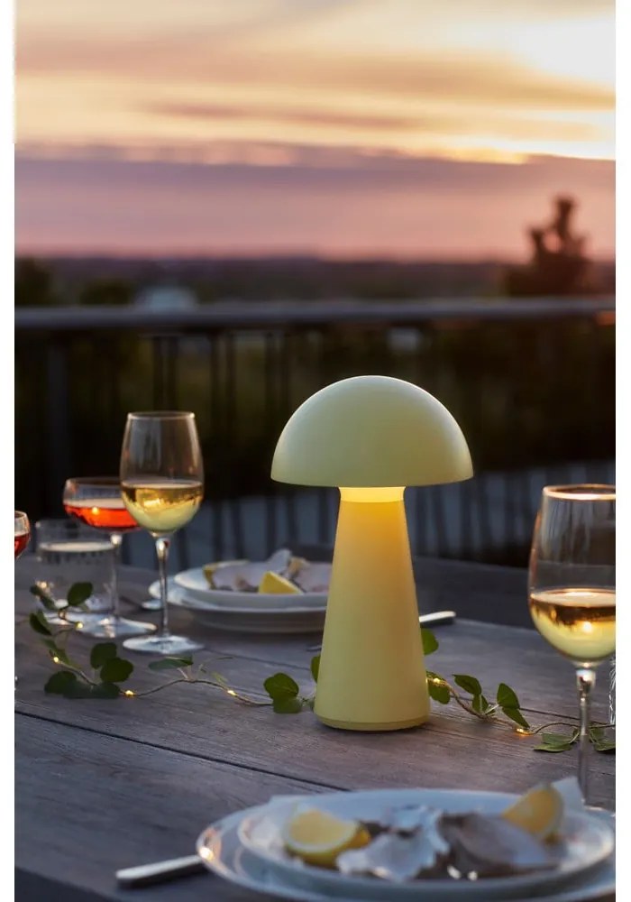Żółta lampa stołowa LED ze zdalnym sterowaniem (wysokość 28 cm) Sam – Sirius