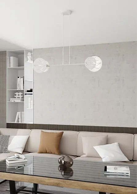 Biała metalowa lampa wisząca - D151 T9-A52