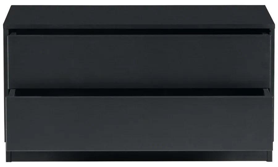 Czarna modułowa szafka pod TV z litego drewna sosnowego 75x40 cm Finca – WOOOD