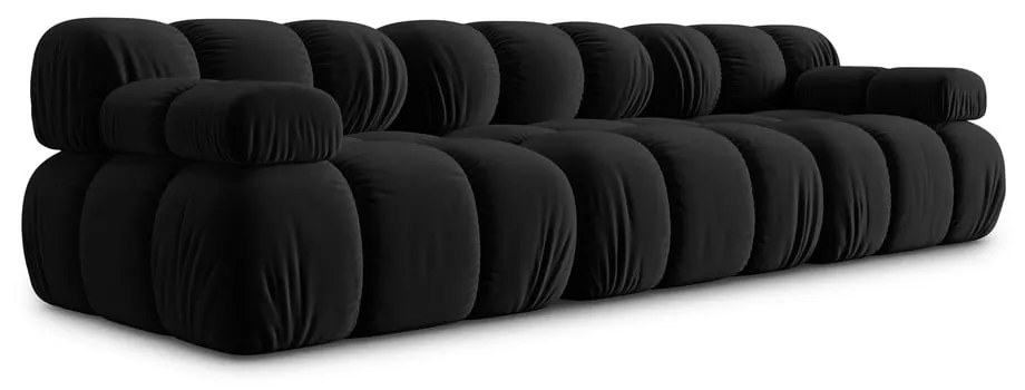 Czarna aksamitna sofa 282 cm Bellis – Micadoni Home