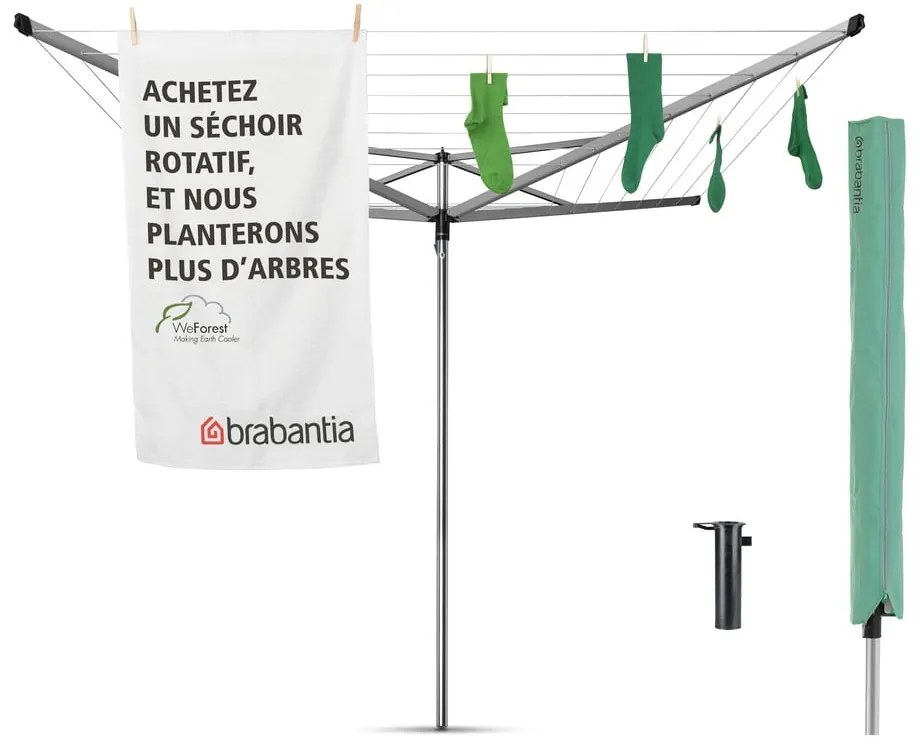 Ogrodowa suszarka na pranie w kolorze srebra 40 m Essential – Brabantia