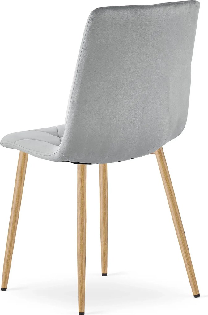 Jasnoszare krzesło metalowe tapicerowane do stołu W8-W40