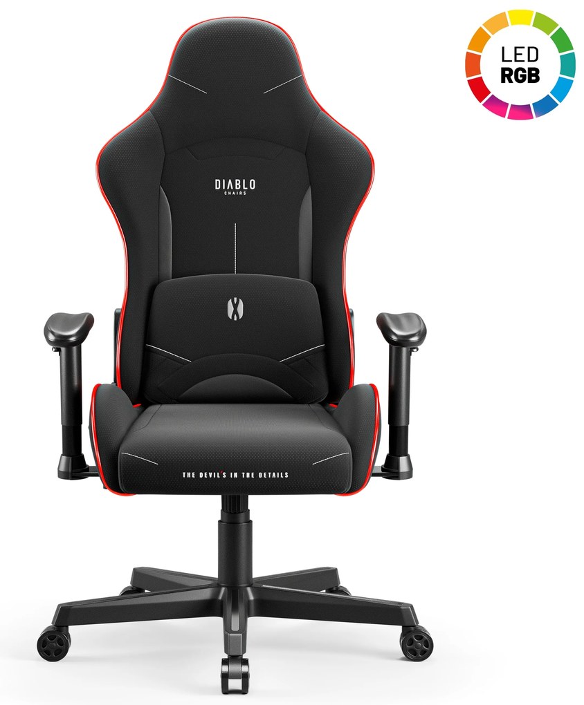 Fotel gamingowy LED RGB czarny Diablo X-Starter