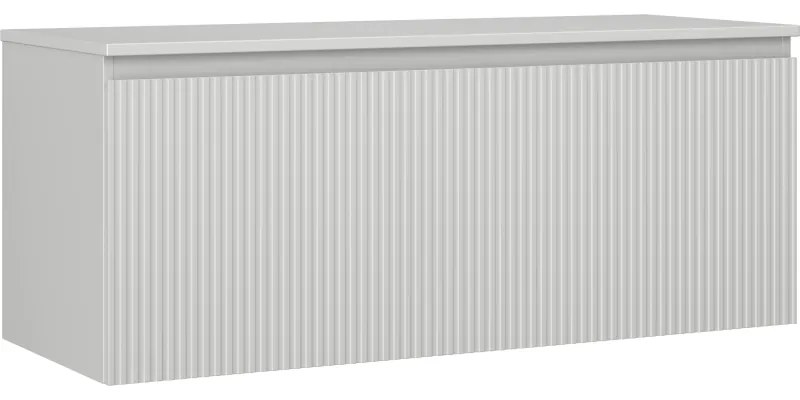 Mexen Rivel szafka łazienkowa podumywalkowa 120 cm z blatem, 1 szuflada, ryflowana , szara mat - 91A20-12047-1-BFC62