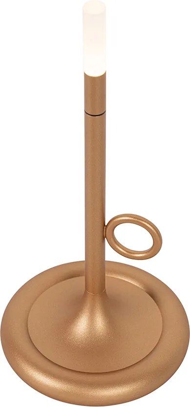 Zestaw 2 lamp stołowych zewnętrznych złoty ze ściemniaczem ładowanych akumulatorowo - Sjarel