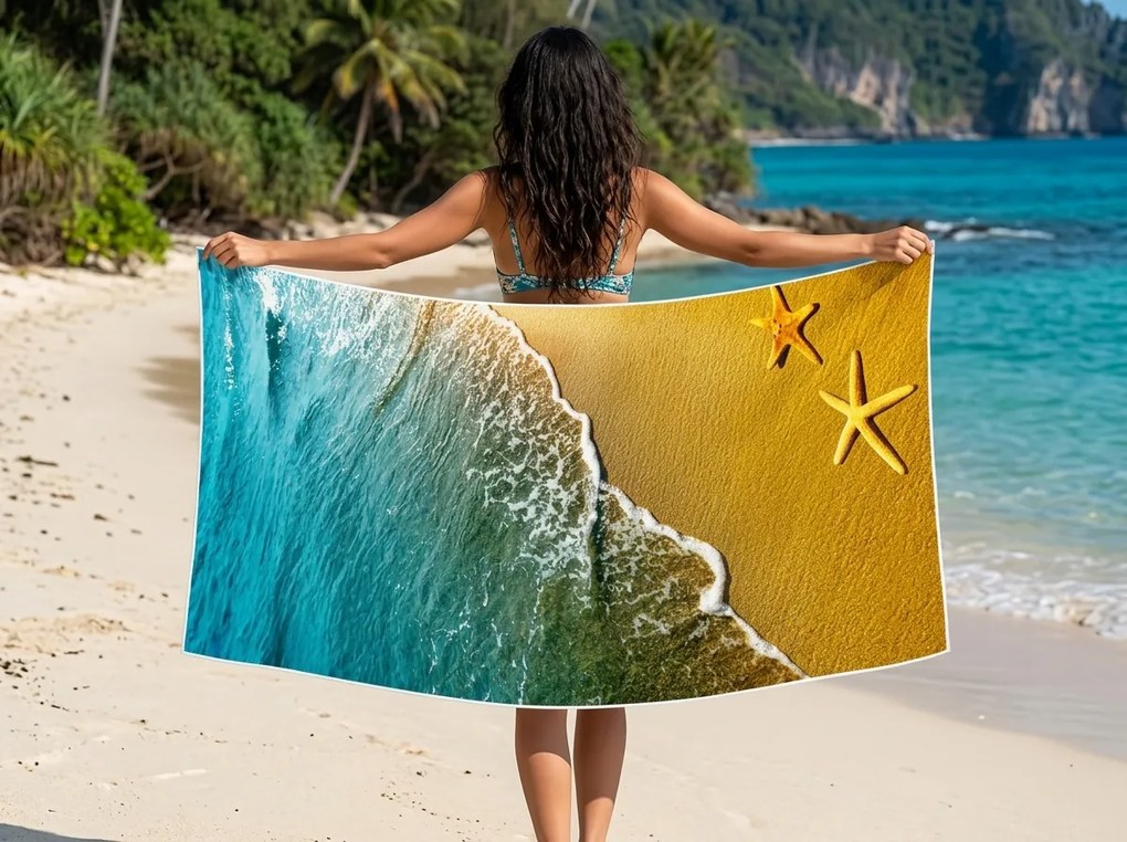 Szybkoschnący XL ręcznik plażowy SOLMARE kolorowy 100 x 180 cm, 100% mikrofibra
