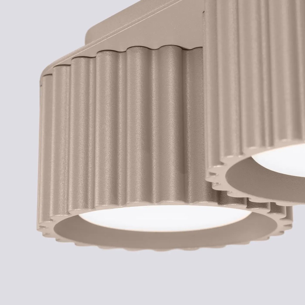 Plafon dwupunktowy AURA 2 taupe GX53 ryflowany SOLLUX  LIGHTING