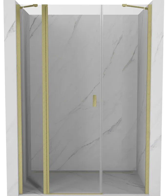 Mexen Mist drzwi prysznicowe uchylne 140 cm, transparent, złote szczotkowane - 8A4-140-001-55-00