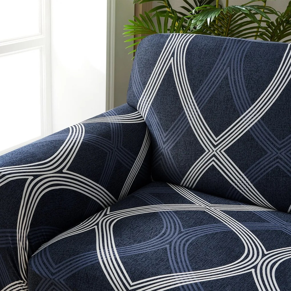4Home Pokrowiec elastyczny na kanapę Elegant niebieski, 190-230 cm + poszewka na poduszkę gratis, 190-230 cm