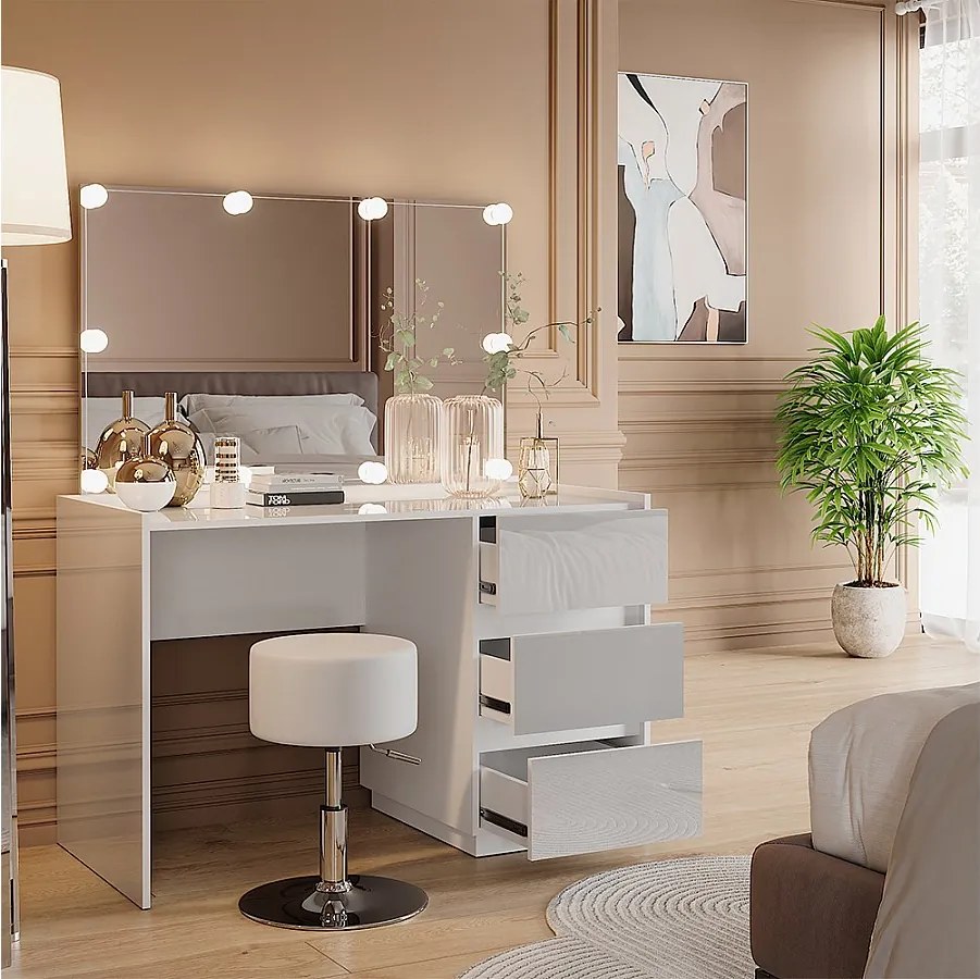 Toaletka biały wysoki połysk 120x60x78.6 marla