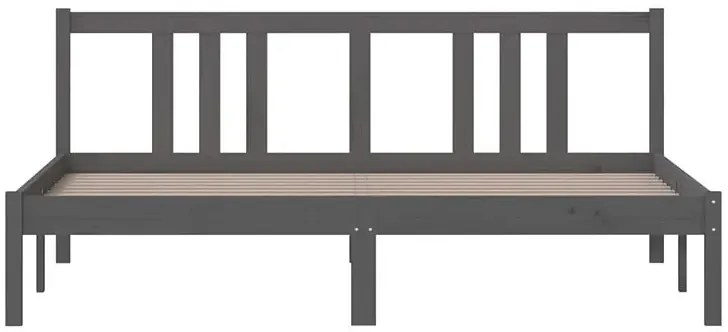 Podwójne szare łóżko z drewna 160x200 cm R6-B04