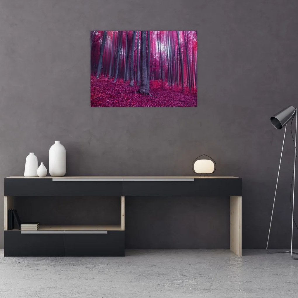 Obraz różowego lasu (70x50 cm)