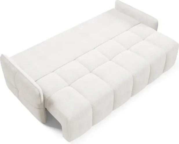 Sofa PURE Rozkładana Dwuosobowa Kremowa Boucle Japandi