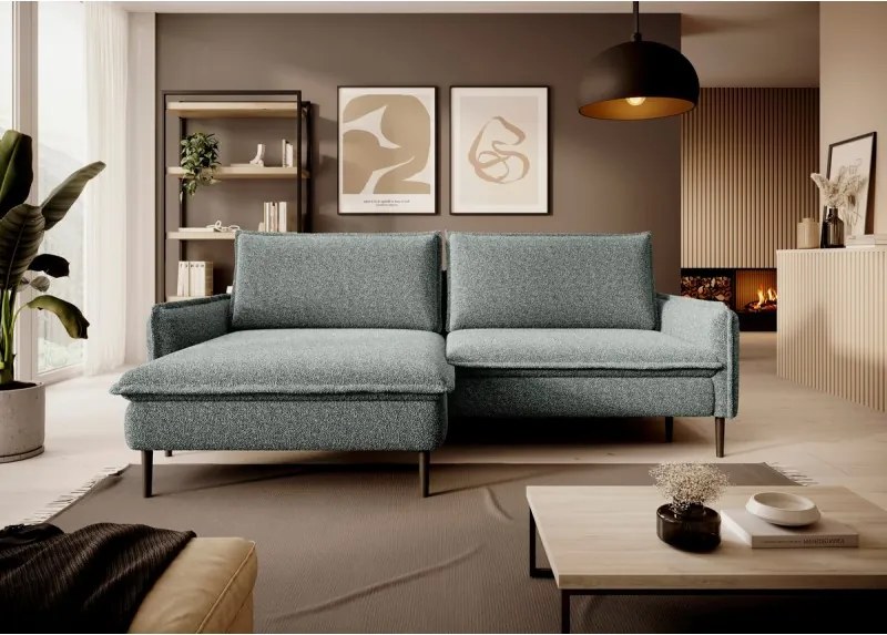 Narożnik GLOSSY z funkcją spania zestaw z poduszkami WERSAL