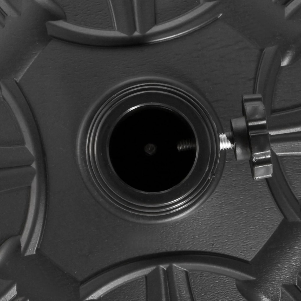 aOutsunny Parasol Stojak Parasol Uchwyt Parasol Podstawa 13 kg Stojak Parasol Ø35/Ø38/Ø48mm Plastik + Cement Antyczny Czarny Ø48 x 34 cm