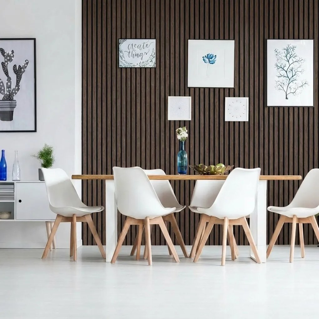 Drewniany panel akustyczny, 2400 x 600 mm, B2BP011, 5 szt, eukaliptus