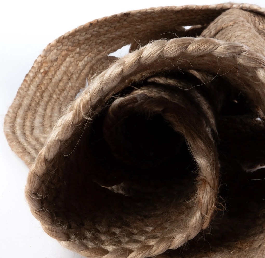 Dywan z juty, Ø 150 cm, ze wzorem