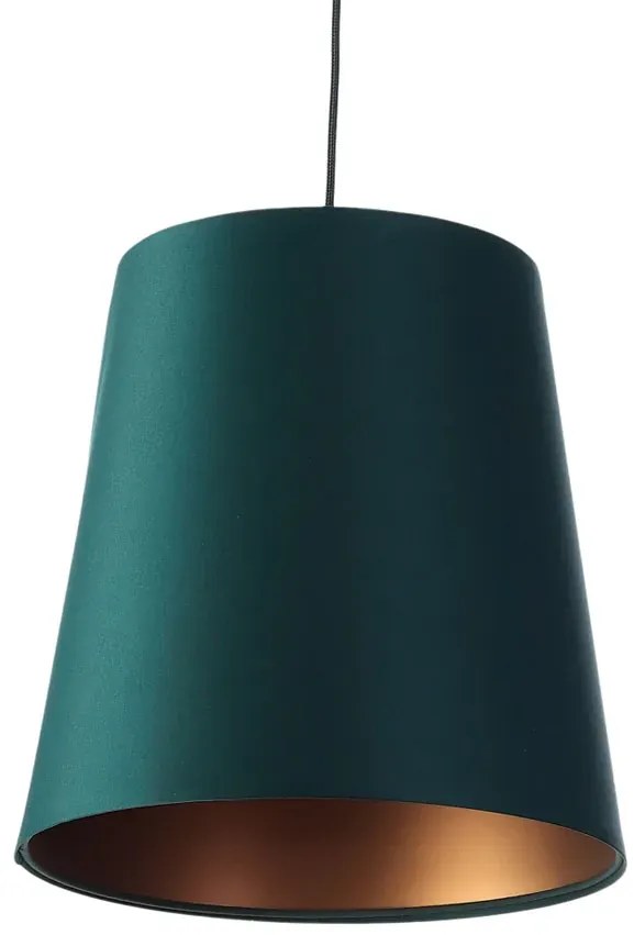Zielono-miedziana lampa wisząca ze stożkowym abażurem - S403 P5-C04