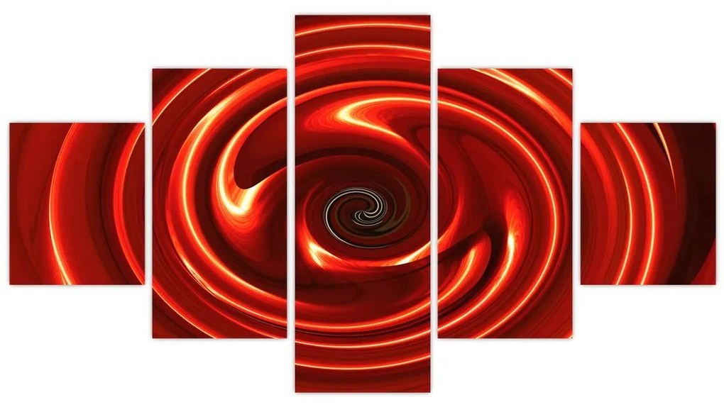 Abstrakcyjny obraz - czerwona spirala (125x70 cm)