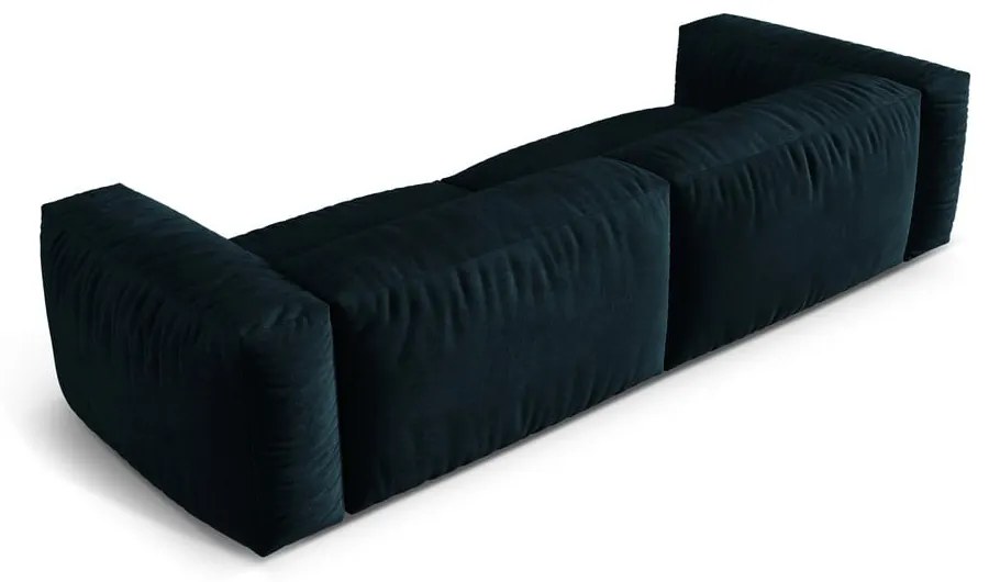 Ciemnoniebieska aksamitna sofa modułowa 320 cm Martina – Micadoni