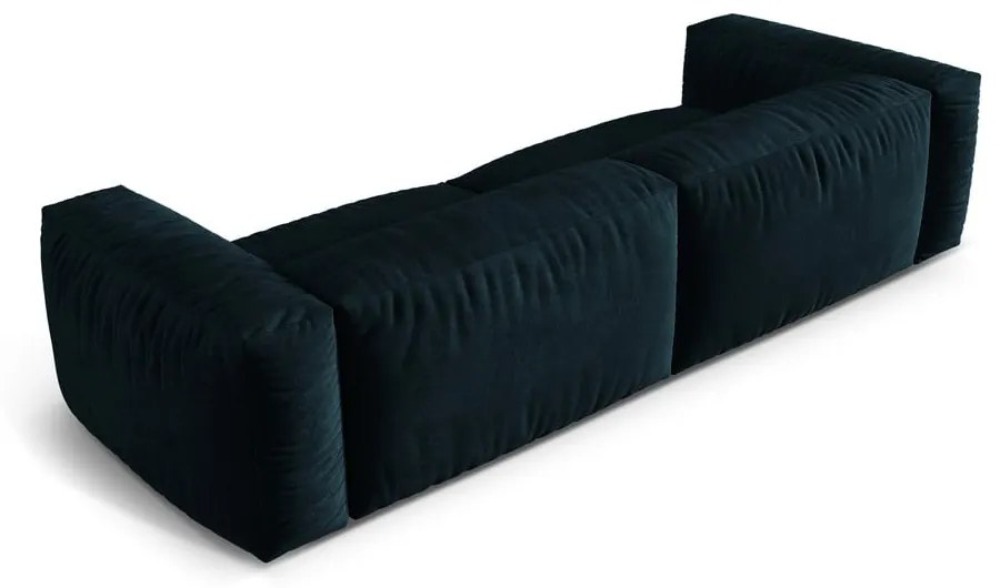 Ciemnoniebieska sofa modułowa z materiału bouclé 320 cm Martina – Micadoni Home