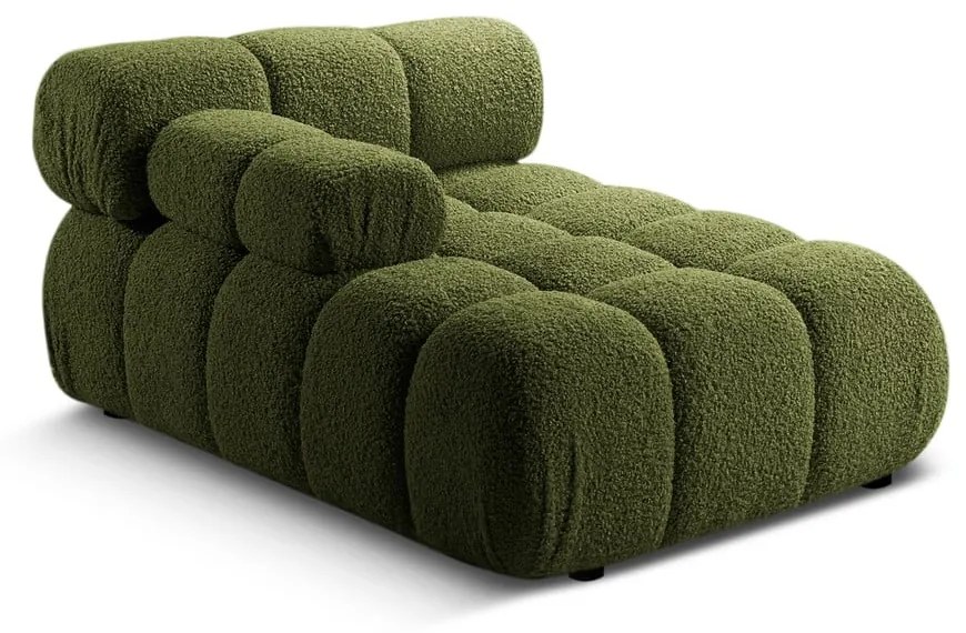 Zielony moduł sofy z materiału bouclé (lewostronny) Bellis – Micadoni Home