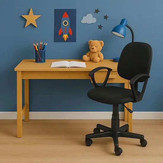 Czarny klasyczny fotel obrotowy H2-T32
