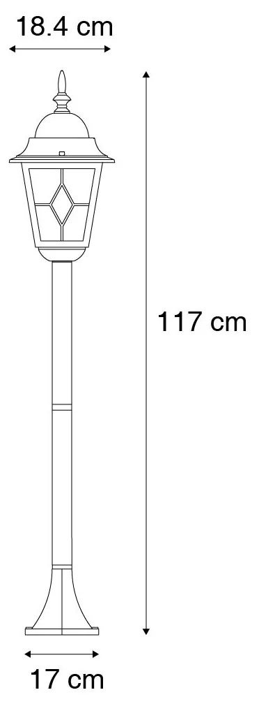 Zewnetrzna Lampa podłogowa zewnętrzna w stylu vintage, antyczne złoto, 120 cm - Antigua klasyczny/Antyczny Oswietlenie zewnetrzne