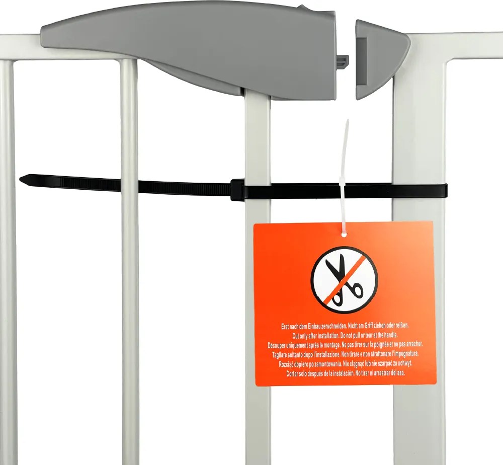 Bramka barierka zabezpieczająca na schody i drzwi biała