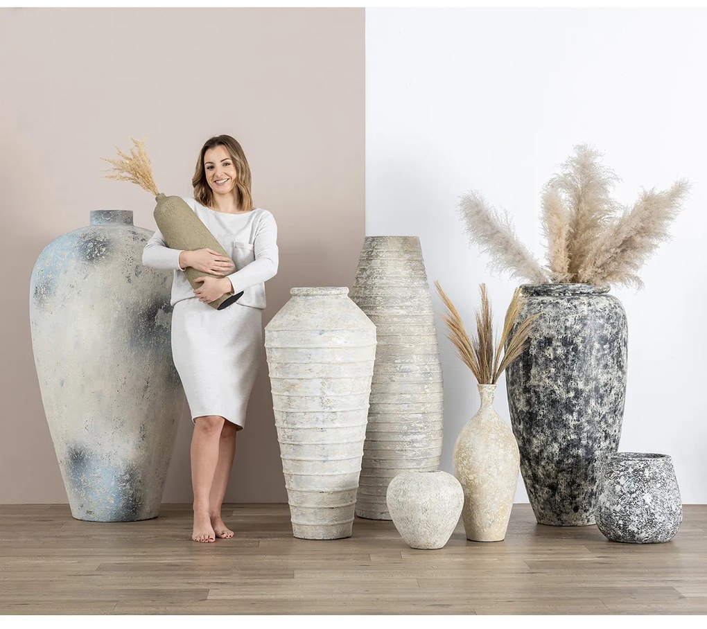 Wazon Dafni 30x79cm white grey