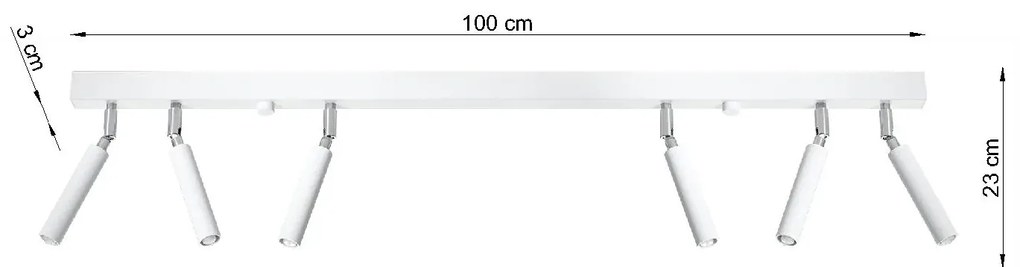 Biały plafon sufitowy LED z reflektorami - EX675-Totemi
