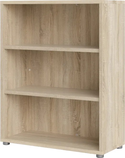 Niski regał biurowy z dwoma półkami Prima dąb sonoma