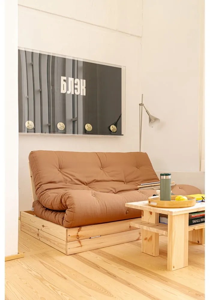 Brązowa rozkładana sofa 145 cm Flip – Karup Design