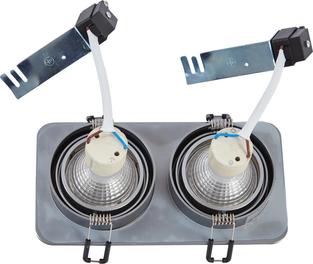 Zestaw 6 zaokrąglonych reflektorów wpuszczanych Gunmetal GU10 50mm Regulowane IP44 2-źródła światła - Alberto