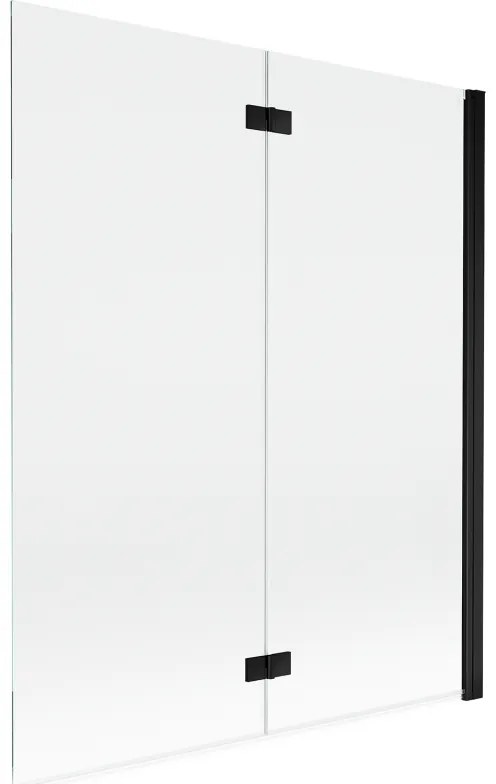 Mexen Mist parawan nawannowy 2-skrzydłowy prawy 140 x 150 cm, transparent, czarny - 8A9-140-002-70-00-P