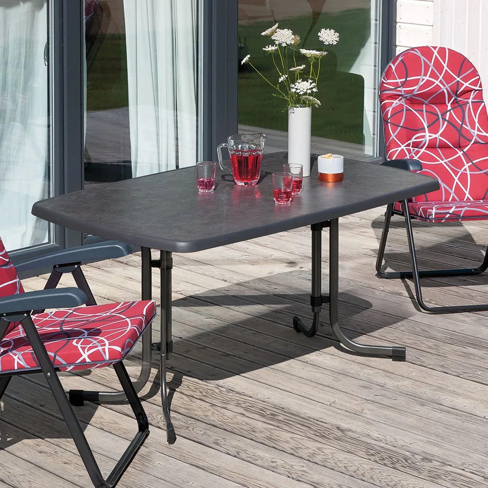 Stół ogrodowy Dine & Relax 150 x 90 cm pizarra / antracyt PATIO