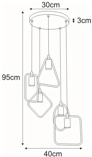 Geometryczna lampa wisząca industrialna - S087 D3-Z20