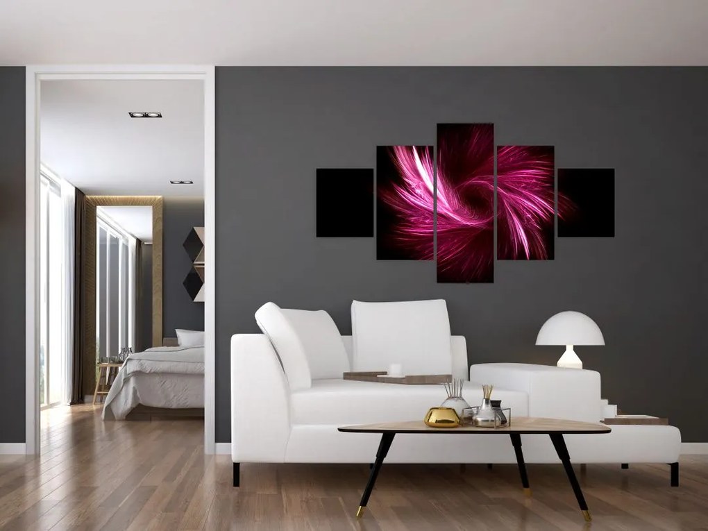 Obraz - różowa abstrakcja (125x70 cm)