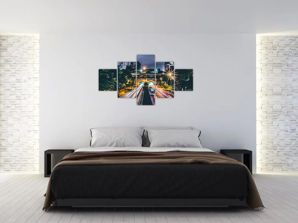 Obraz miasta nocą (125x70 cm)