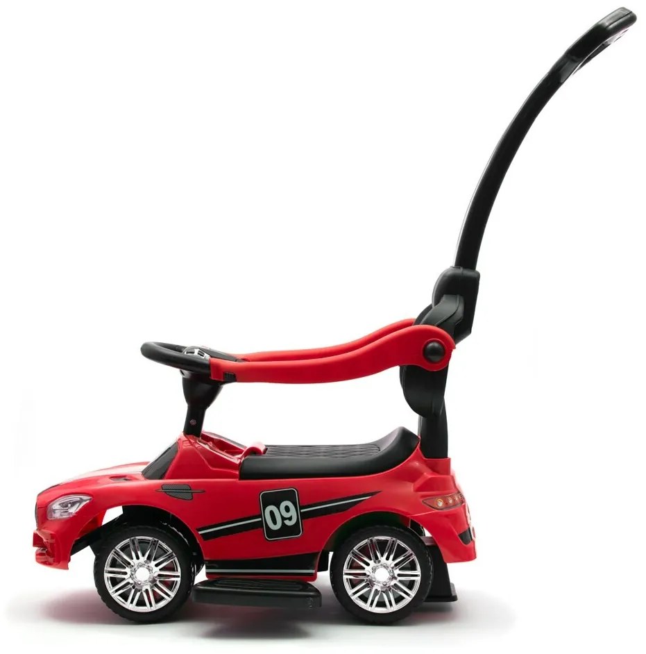 Baby Mix Odpychacz z dźwiękiem i prowadnicą Racer, czerwony