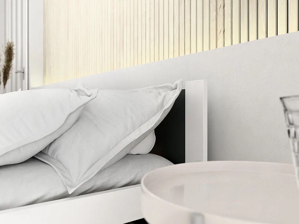 Łóżko IKAROS 180 x 200 cm, antracyt/biały Stelaż: Ze stelażem listwowym rolowanym elastycznym, Materac: Materac Somnia 18 cm