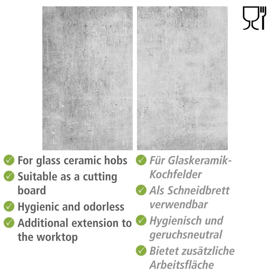 Płyty ochronne na kuchenkę ze szkła hartowanego zestaw 2 szt. 52x30 cm Concrete – Allstar