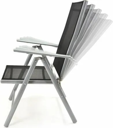 Komplet 4 krzesła aluminiowe Garth rozkładane ogrodowe czarne