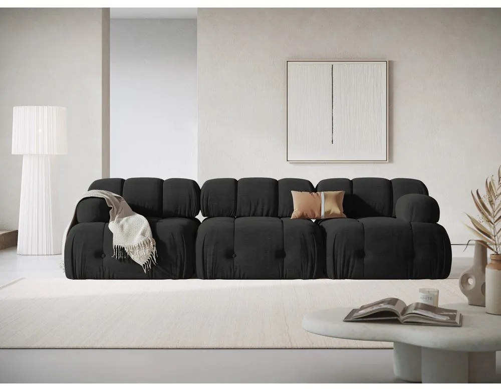 Czarna sofa 288 cm Ferento – Cosmopolitan Design